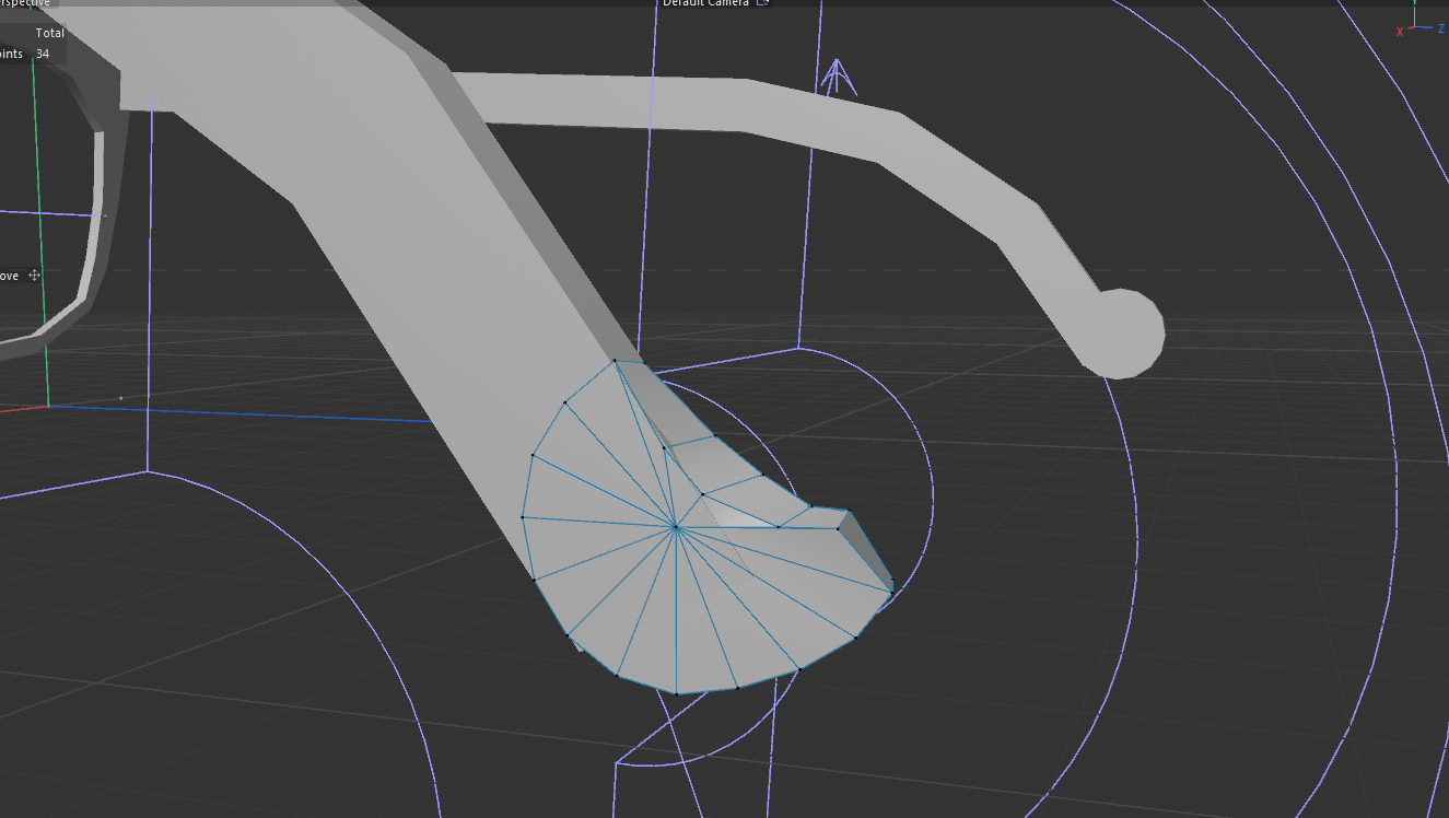 Went back to the frame of the glasses after noticing the ends of the frame were pointed and used the edges to smooth it out.